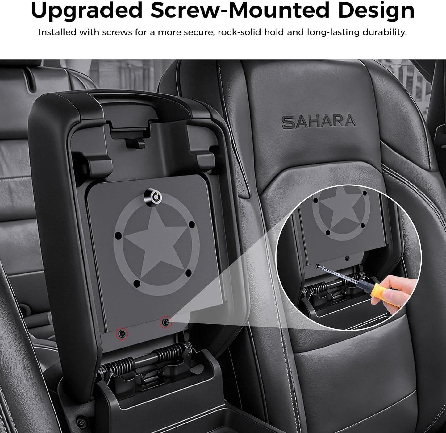DIAMOOKY Metal Center Console Hidden Organizer for Jeep Wrangler JL JLU 4xe 2018-2026 & Gladiator JT 2020-2023 2024 2025 2026 Accessories Armrest Hidden Center Console Storage Box W/Keys, Star