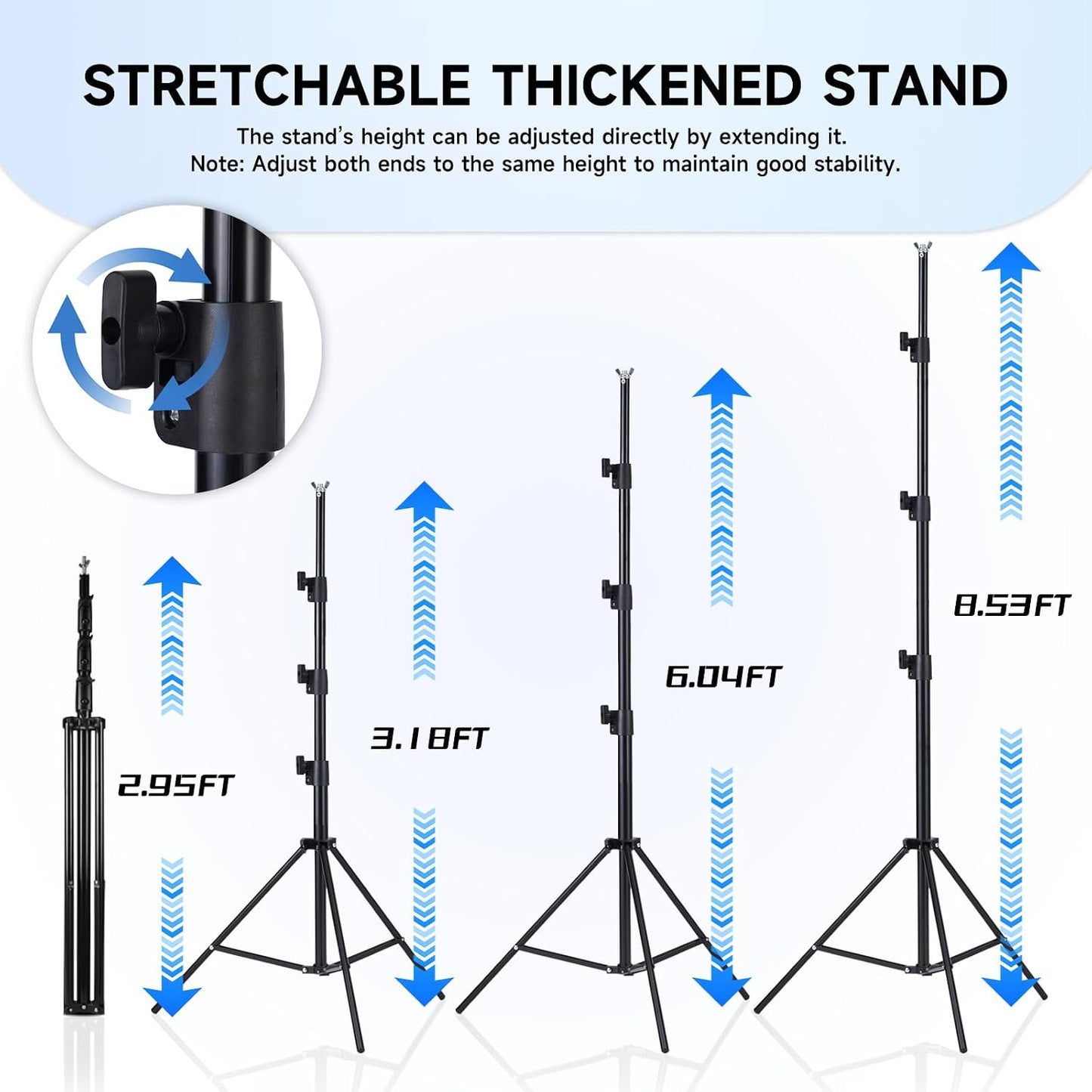 8x10ft Backdrop Stand Kit - Adjustable Photo Background Support System for Photography Studio, Wedding Party, Heavy Duty Aluminum Tripod with Carrying Case