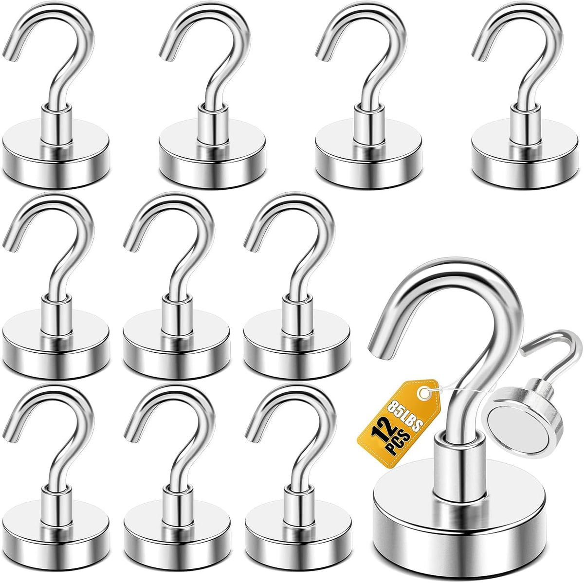DIYMAG Magnetic Hooks 12pcs 85lbs Cruise Essentials 2026 Magnet Hook