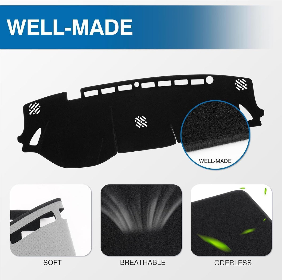 KUST Black Dash Cover for Subaru Outback 2020 2021 2022 2023 2024 2025 Left Hand Driving Dashboard Cover Polyester Dash Mat Non-Slip Interior Accessories for Subaru Outback No Glare