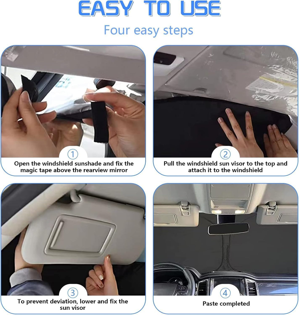 Car Windshield Sun Shade for Toyota 4Runner 2010-2026, Foldable Car Sunshade Windshield for Front Window，Automotive Interior Sun Protection,UV Shield