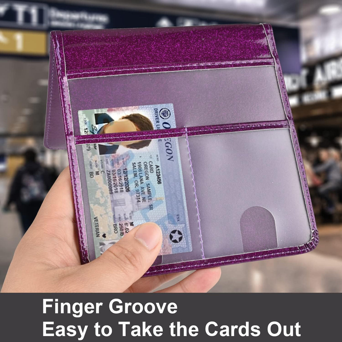 Car Registration and Insurance Holder, Glove Box Organizer, Bling Purple