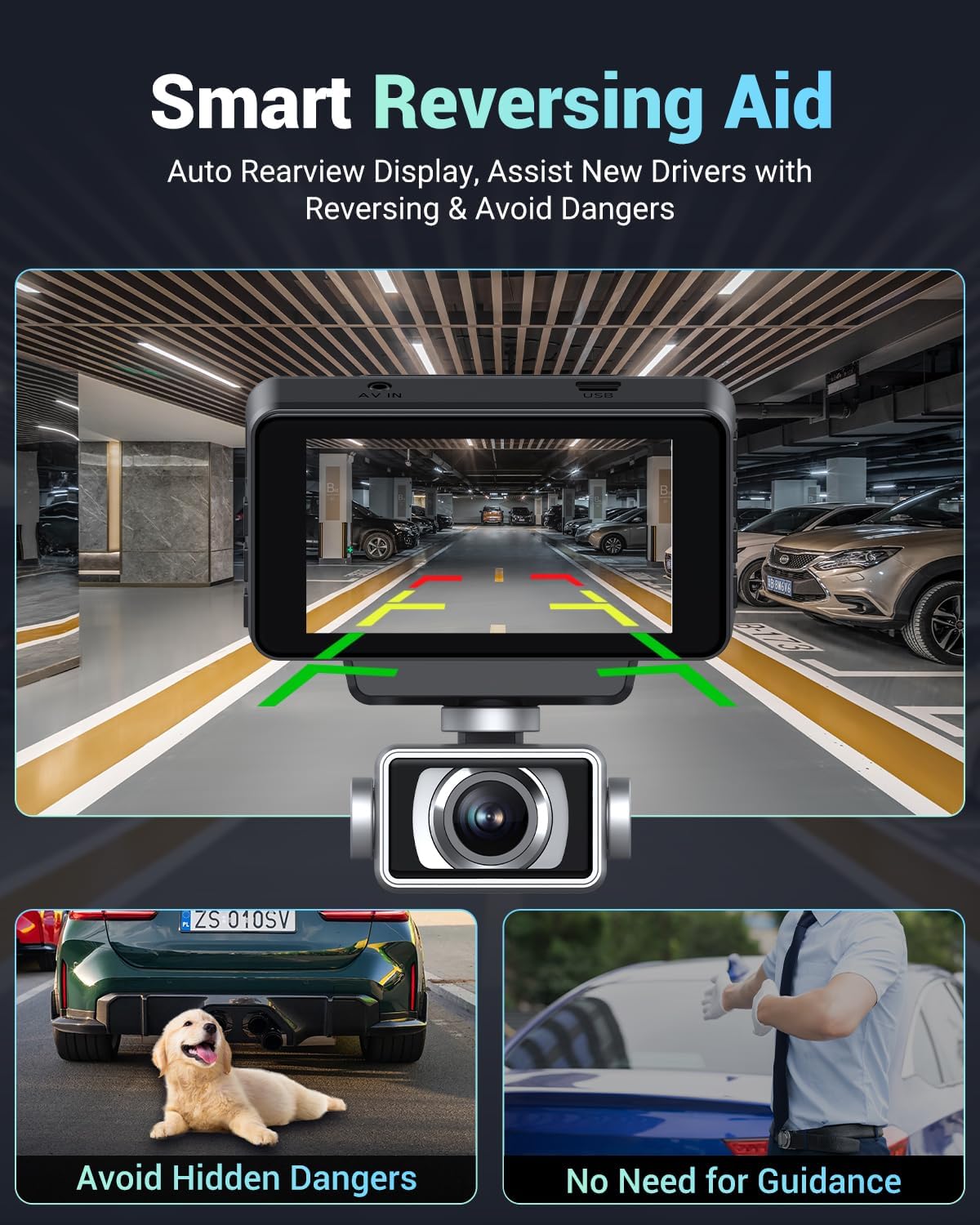 2026 AI Drive Assist 5G WiFi Dash Cam Front and Rear, UHD 4K+1080P, ADAS & GPS, 360° Rotating Front x Free 32GB Card Dual Dashcam, 3" Touch Screen, 24H Parking Mode, Support 512GB Max