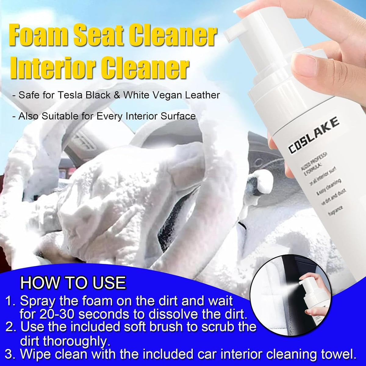 9PCS Interior Cleaner Kit for Tesla Model Y/3/S/X Accessories