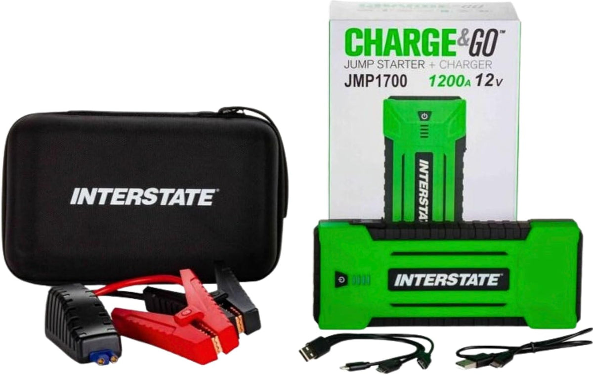 Interstate Batteries 12V Jump Starter & Charger 1200A 17,000mAh, 17Ah
