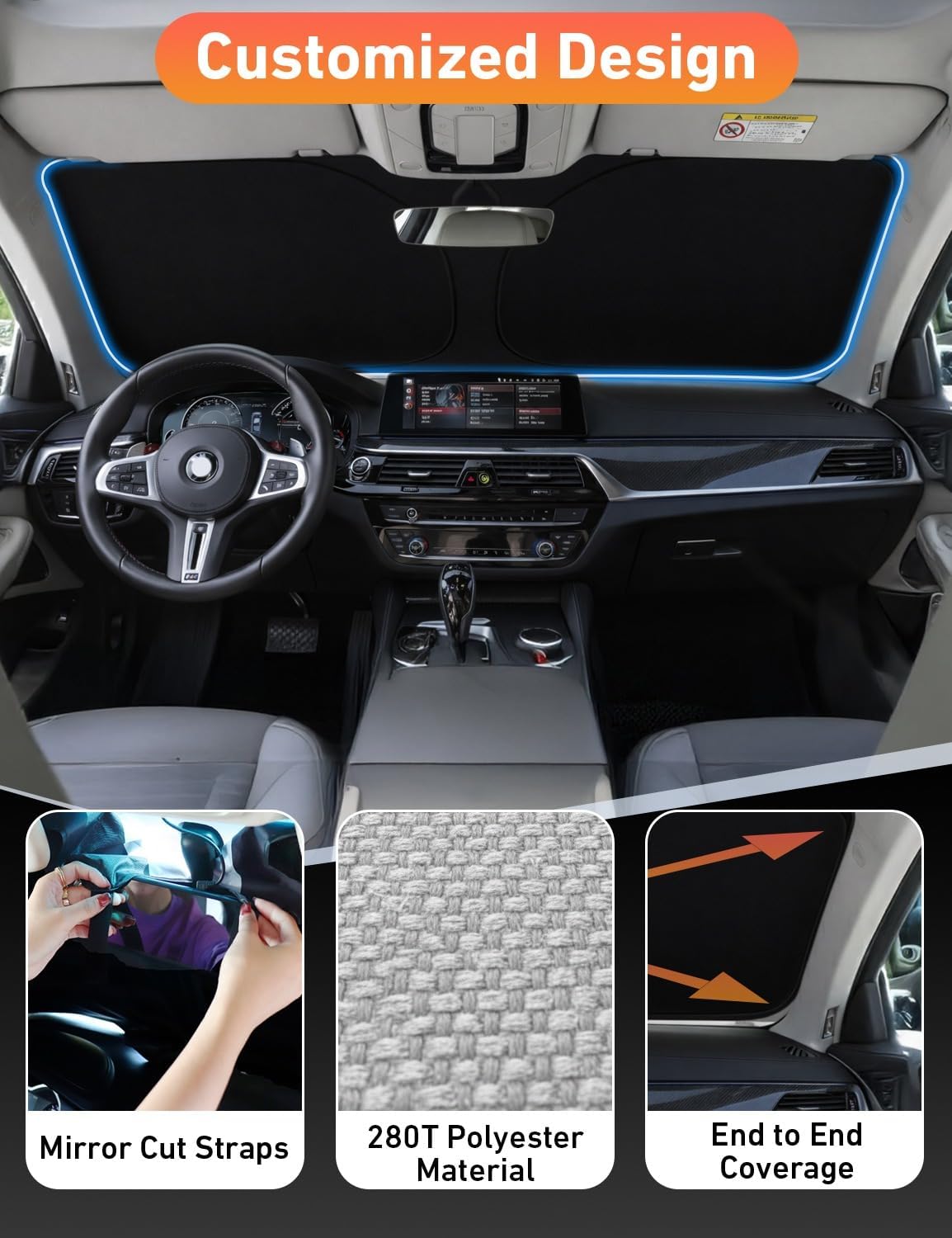 EcoNour Windshield Sunshade Compatible for Toyota RAV4 2019-2024 2025 2026