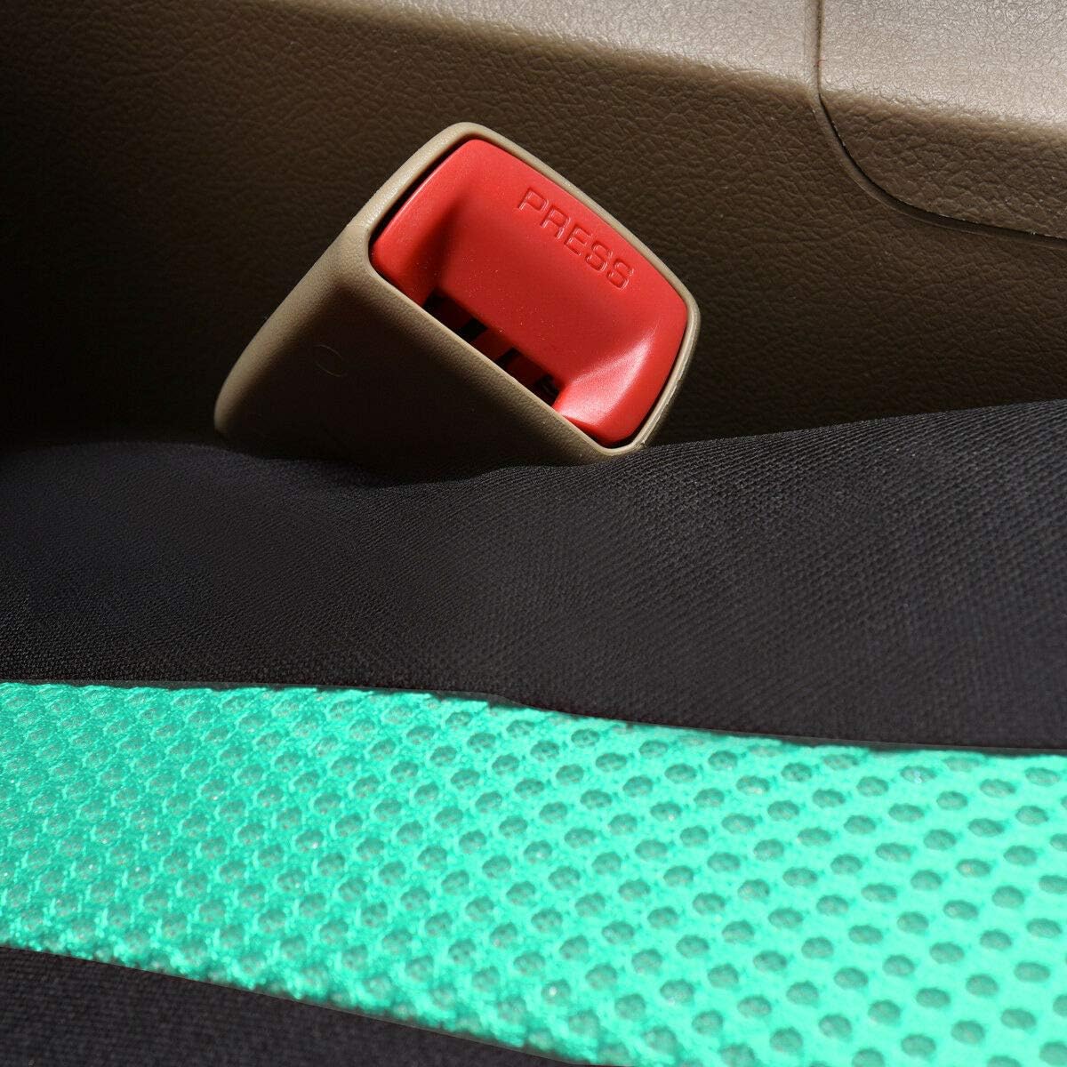 Flying Banner Car Seat Covers 2 Front Seats Mesh Fabric Splicing Polyester Cover Black with Green Color