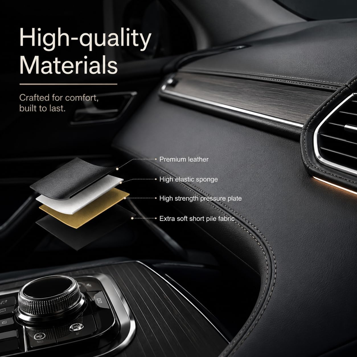 Premium Leather Car Seat Gap Filler Organizer, Universal Center Console Storage for Phone Keys Wallet, Car Accessories for SUV Truck Sedan(2Pack) (Black)