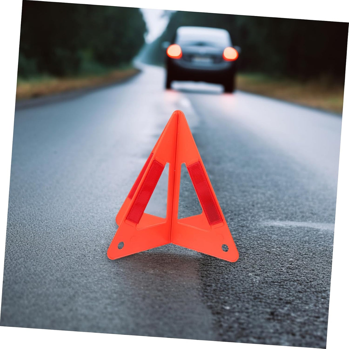 VOSAREA Car Road Emergency Triangle Warning Signs 2 Sets Plastic Red