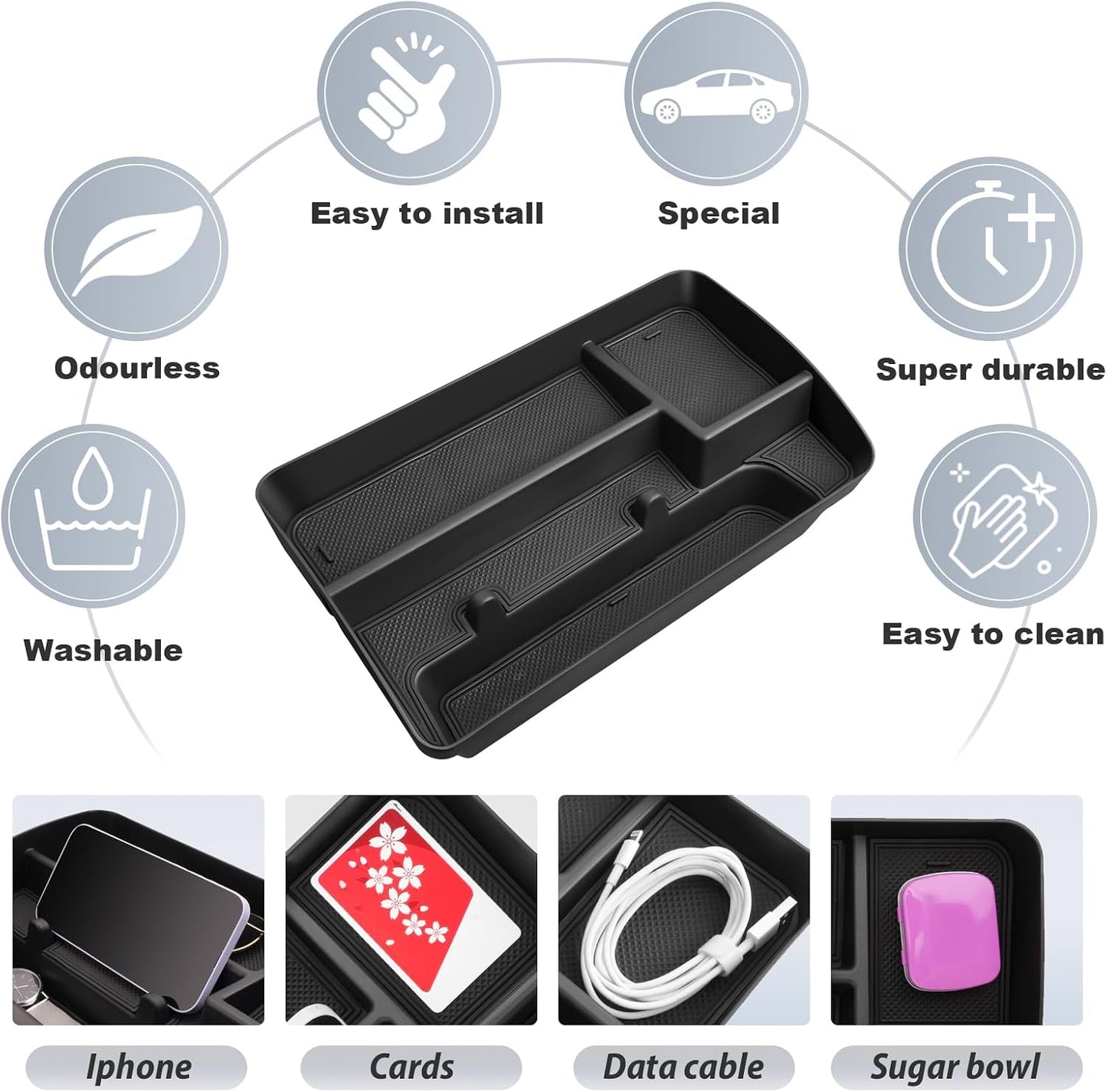 SKTU for 2023 2024 2025 2026 Colorado Dashboard Organizer 2023-2026 Chevy Colorado/Canyon Behind Screen Organizer 2024 2025 2026 Chevy Colorado Accessories with Phone Holder (Not for Speakers on Dash)