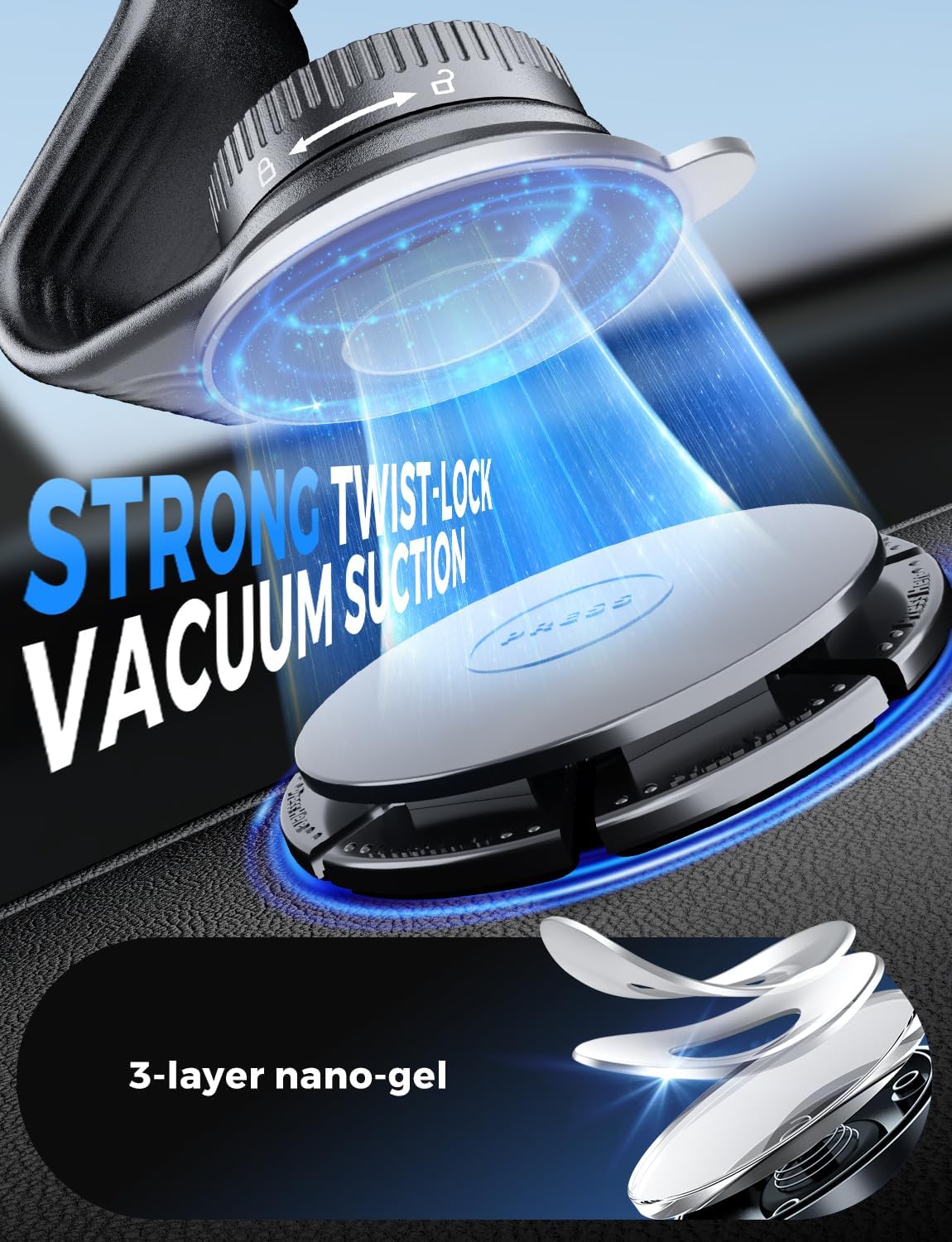 Magsafe Car Mount, Bendable Alloy Arm Magnetic Phone Holders for Your Car