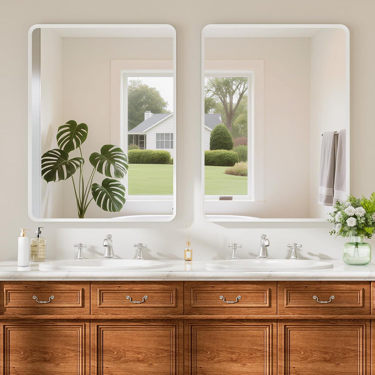 22x30 inch White Bathroom Mirror, Vanity Mirrors for Bathroom