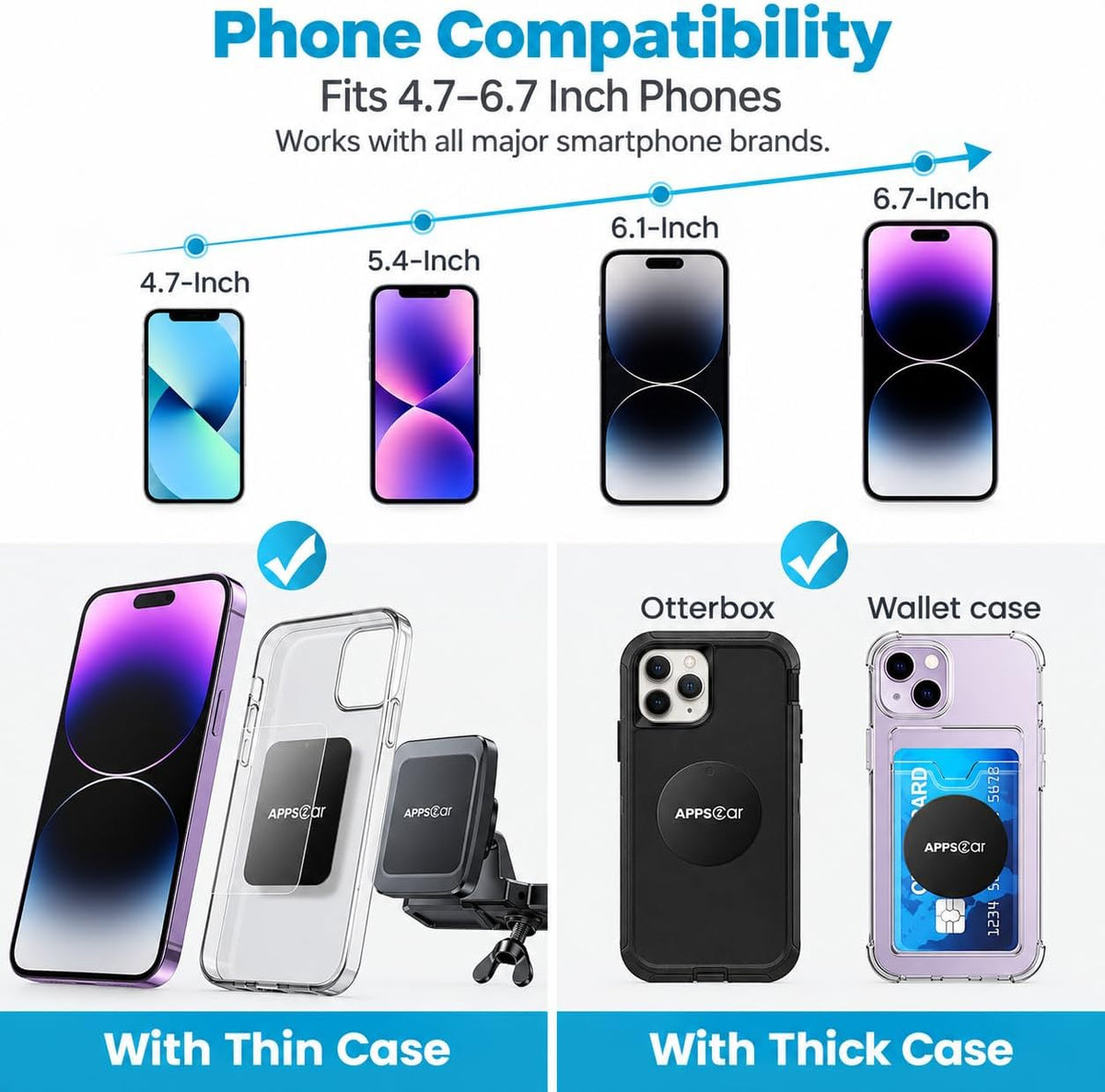 APPS2Car Magnetic CD Phone Holder for Car, Anti-Shake Magnet CD Slot Mount