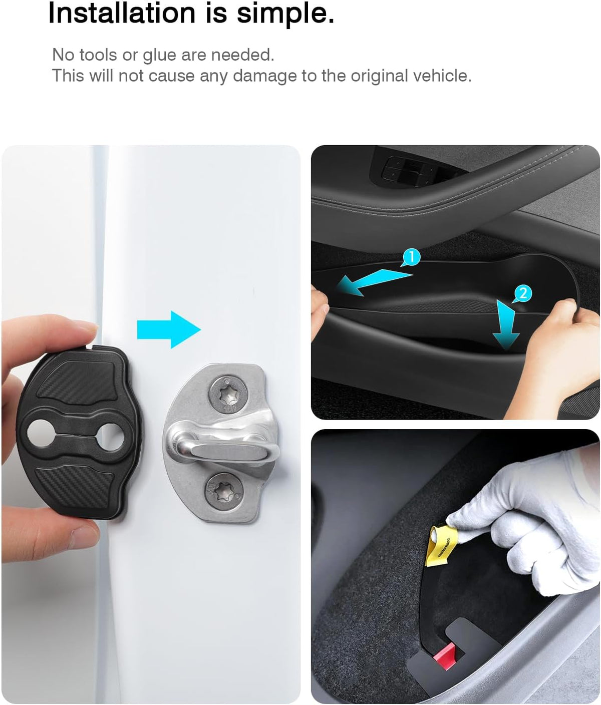 4-Piece Door Side Pocket Storage Box for Tesla Model Y Juniper 2025 2026