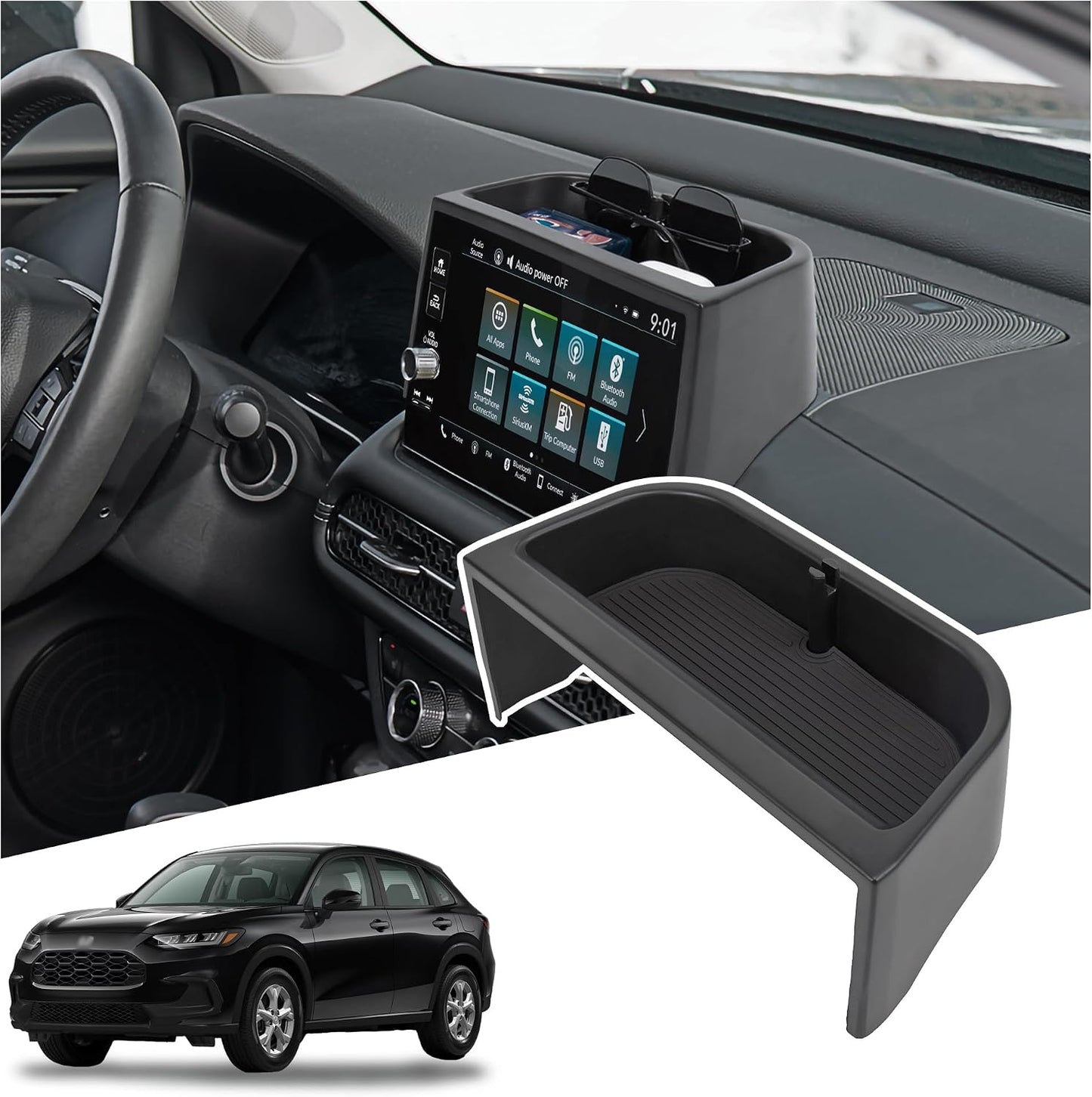 Center Console Organizer Dashboard Tray Compatible with 2023-2026 Honda HR-V Interior Accessories, Dashboard Storage Organizer Box, Fits Both Honda HRV 7-inch and 9-inch Screen