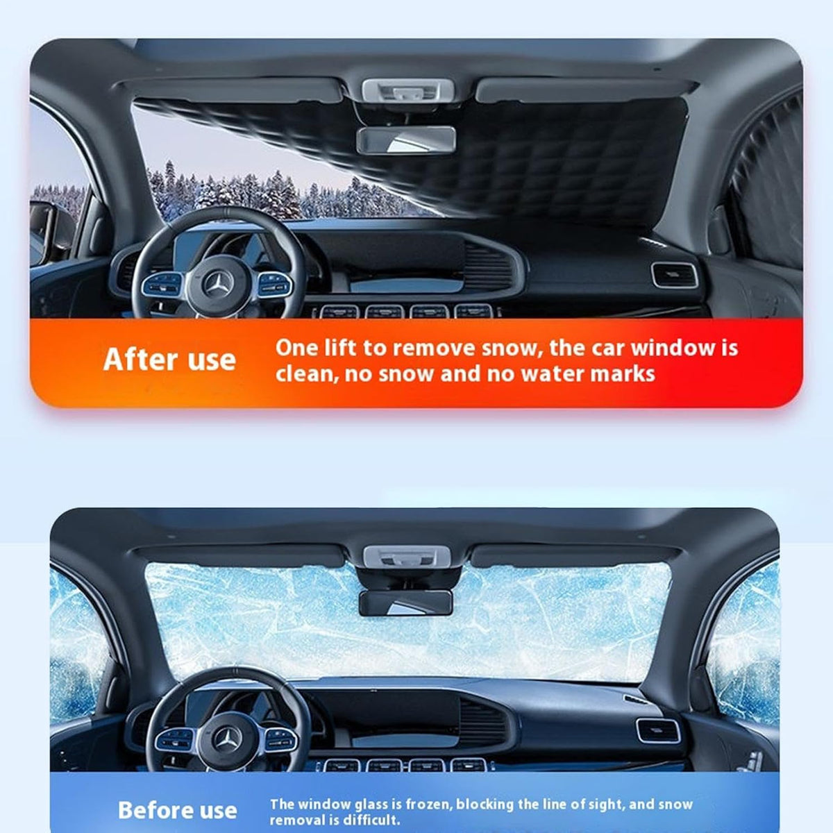 Windshield Cover – ice Snow All‑Season Protection Portable Foldable practic