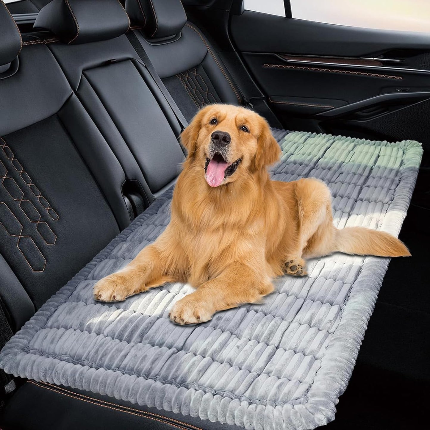 Dog Bed for Car Back Seat Non-Slip, Backseat Dog Bed Mat for Backseat Extenders, Pet Car Blanket Seat Cover for SUVs Trucks Sedans, Soft Machine Washable Travel Dog Bed (51" x 23.5")