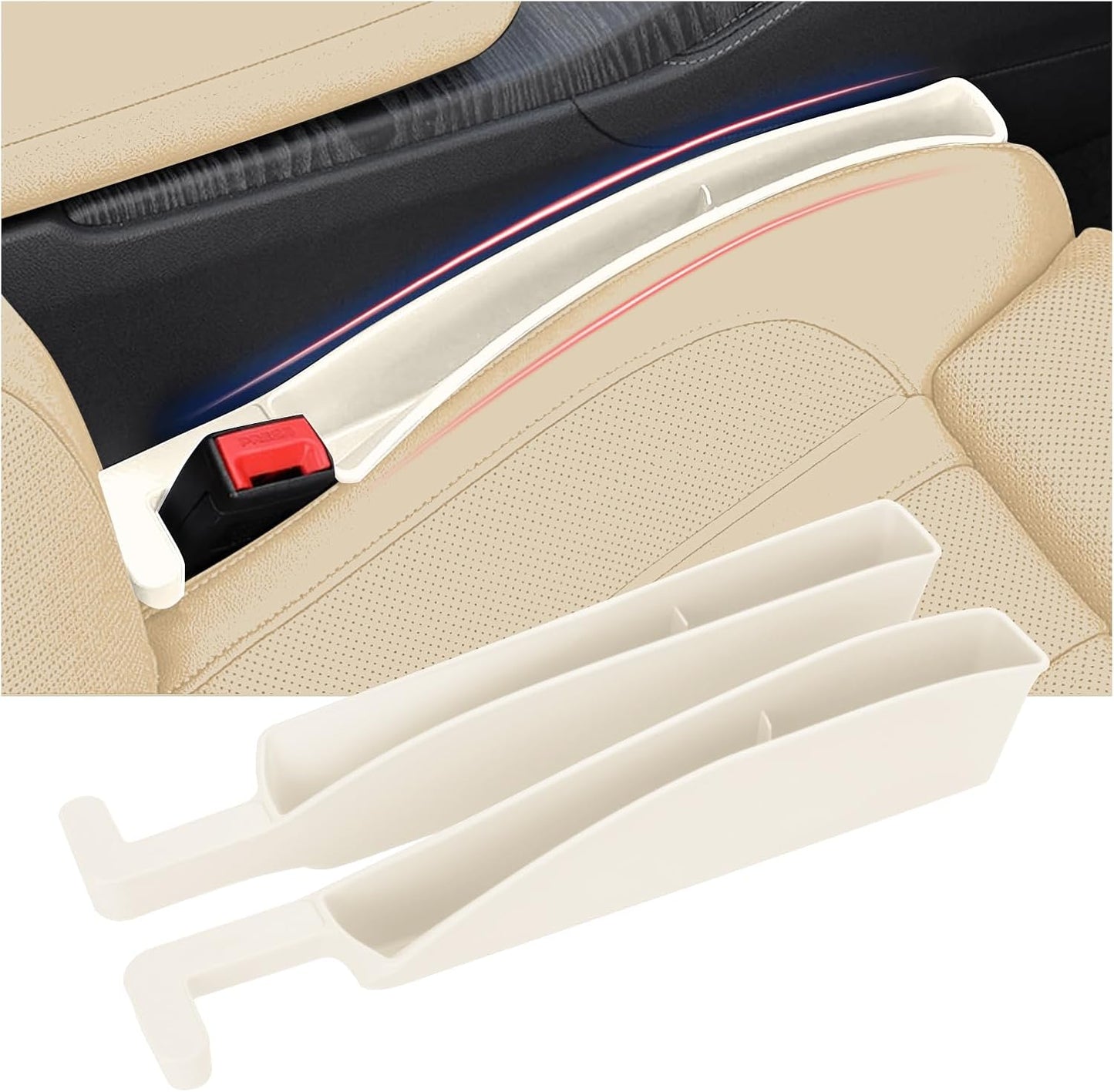 Car Seat Gap Filler, Seat Gap Organizer with Phone Holder, Car Seat Accessories, Car Organizer Fit Car SUV Truck-2PCS Black