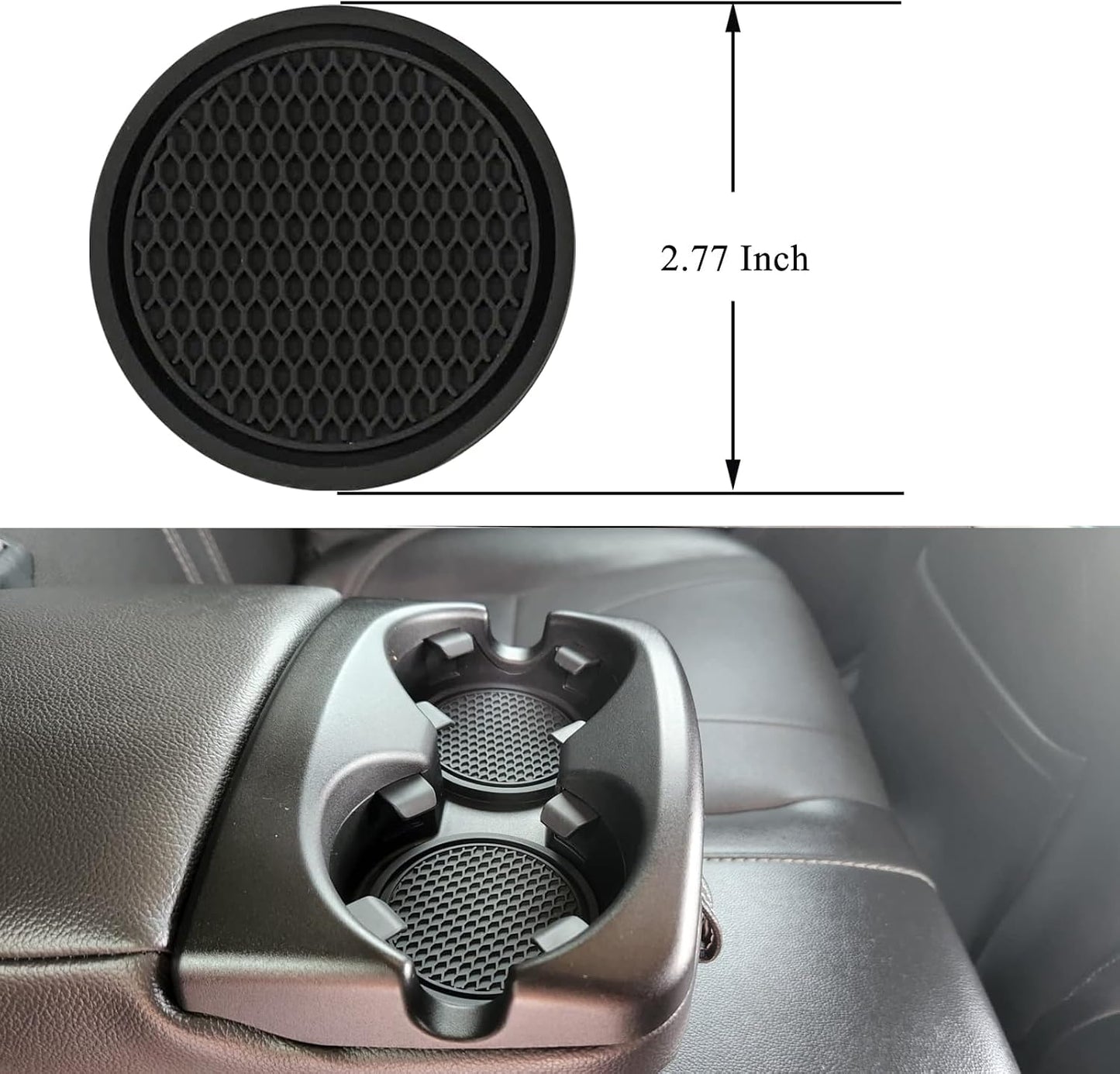 Pukonger Car Seat Gap Filler Compatible with Toyota Rav4 Accessories Seat Gap Plug Blocker with Storage Slot Organizer Non-Slip Car Cup Holder Coaster 2 Pack Black