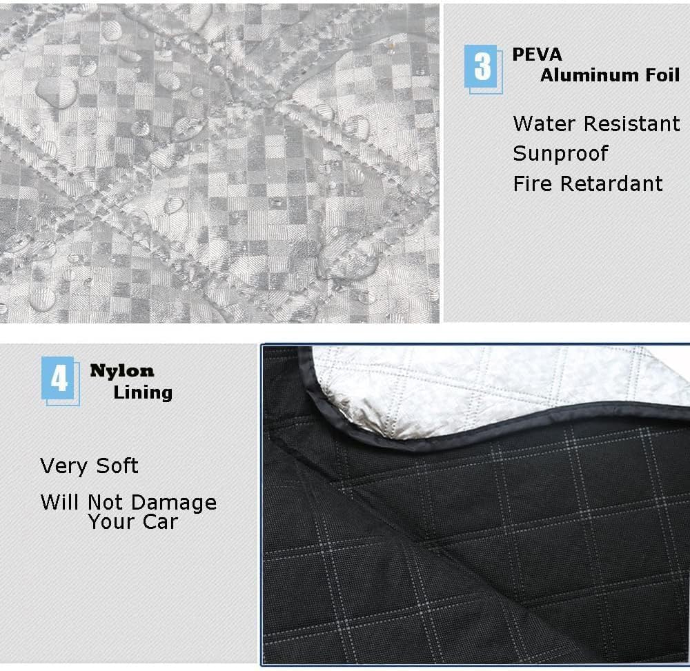 Beicarin Car Windshield Cover, Heavy Duty Thick Protective Windscreen Cover - Snow Ice Frost Sun UV Dust Water Resistent - Pefect Fit for Cars SUVs All Years Summer/Winter