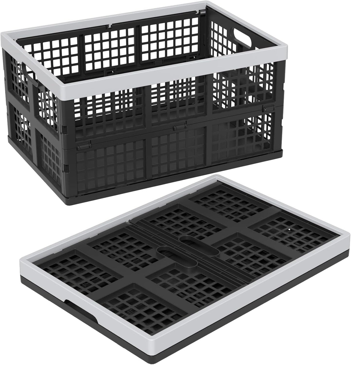 42L Collapsible Crates, Folding Storage Bins, Utility Crate 2-Pack