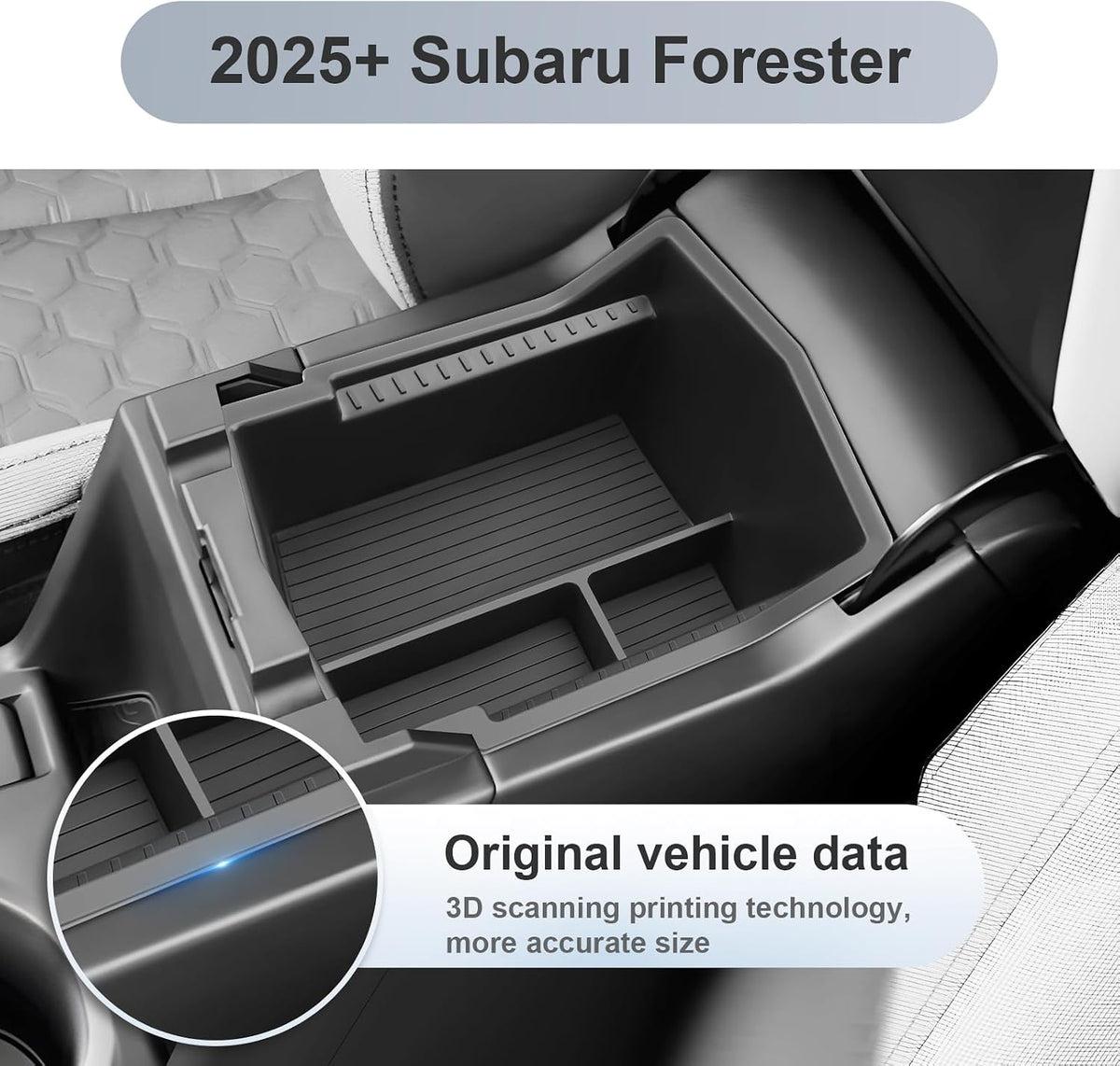 SKTU for 2025 2026 Subaru Forester Accessories Center Console Organizer for 2025 2026 Subaru Forester (Base/Premium/Sport/Limited/Touring) Console Tray 2025 2026 Forester ABS Middle Console Organizer