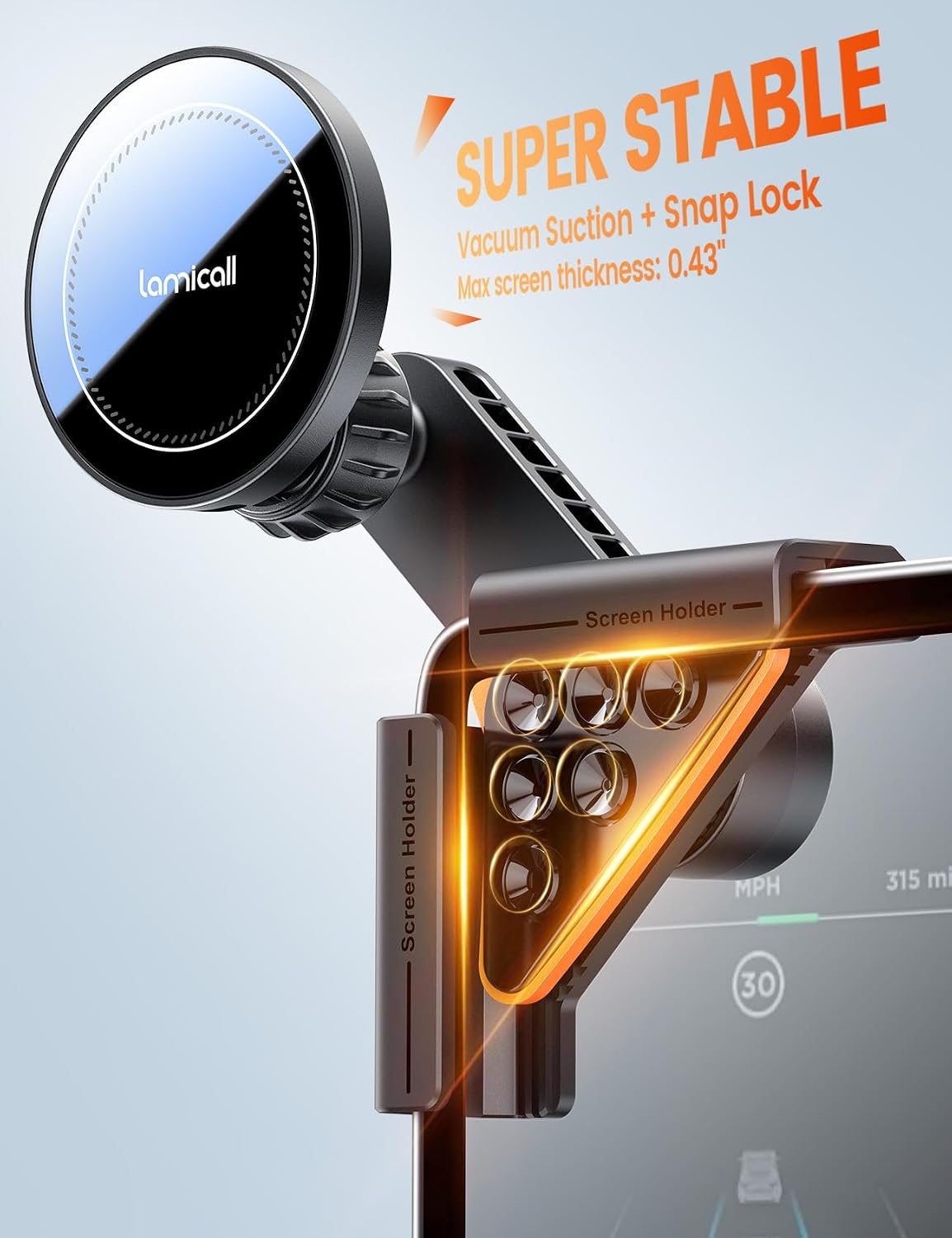 Lamicall Tesla Phone Mount Charger for Model 3 and Y Strongest N55 Magnet