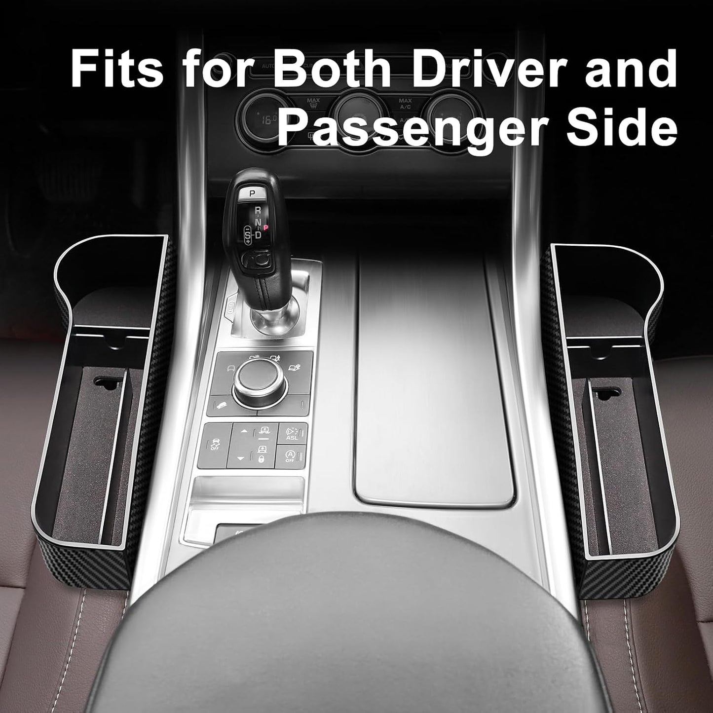 Car Seat Gap Filler, 2 Pack Car Seat Gap Filler Organizer with Cup Holders & 2 Seat Hooks, Car Console Storage Organizer, Car Organizer Front Seat for Storing Phones, Keys, Drinks, Sunglasses