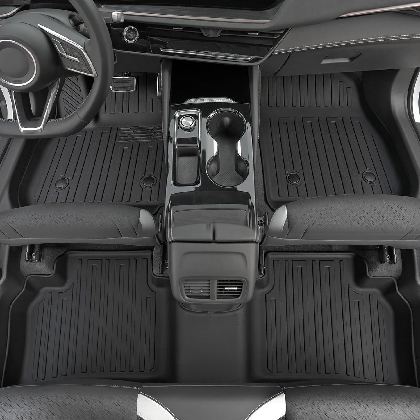 Floor Mats Set for Buick Envision 2021-2025 2026 Accessories, Full Coverage All Weather Floor Mats Cargo Mat with Backrest Protectors & Door Sill Guards
