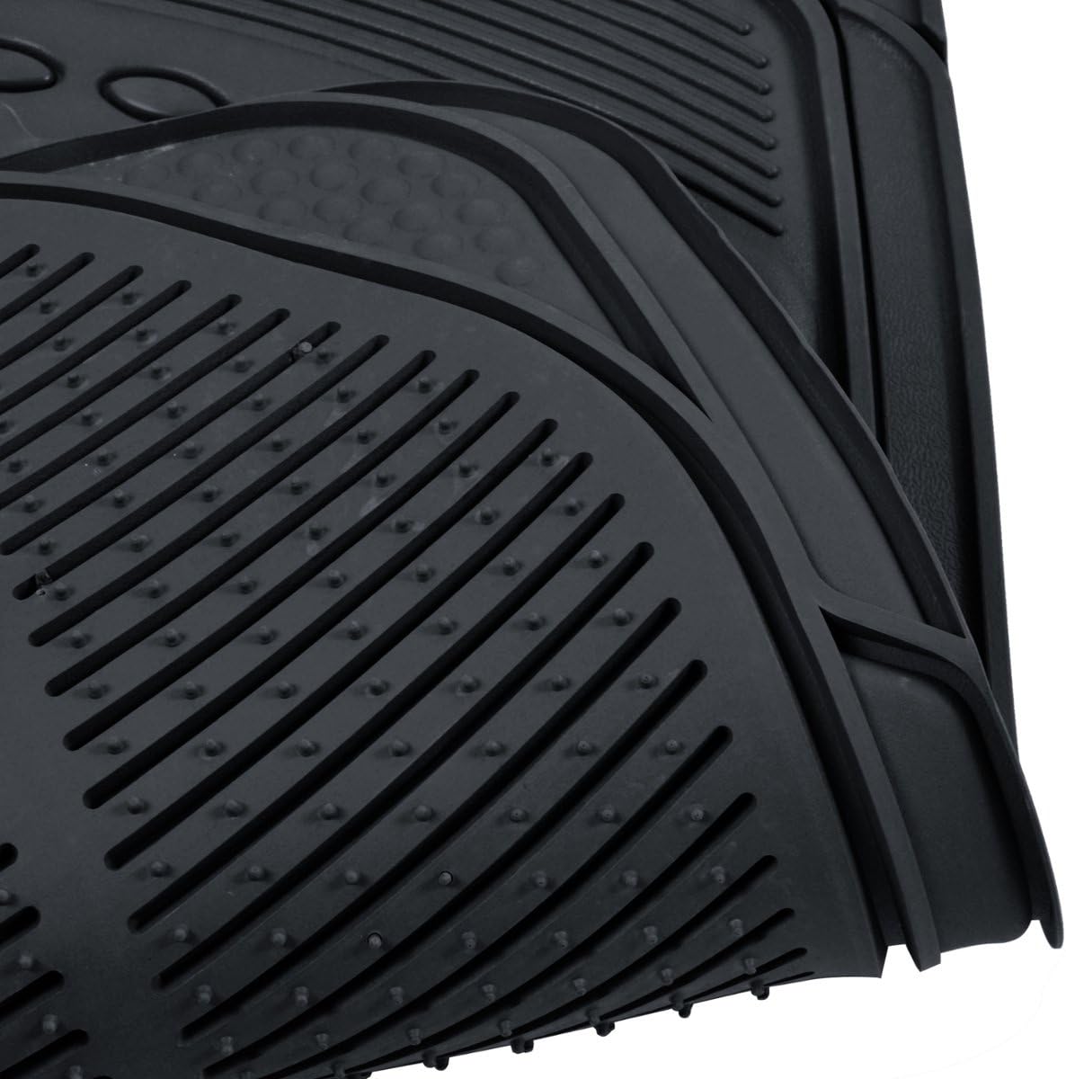 FlexTough Contour Liners - Deep Dish Heavy Duty Rubber Floor Mats for Car SUV Truck & Van - All Weather Protection - Odorless (Original)