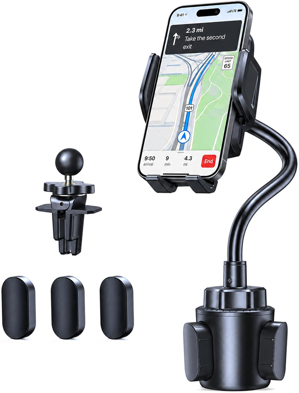 TECKNET Cup Holder Phone Mount,Dual-Mode Fixation System