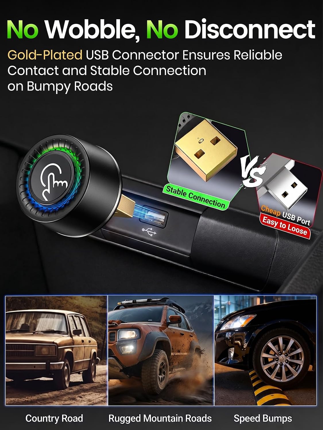 Wireless CarPlay Adapter for iPhone & Android Auto - Wired to Wireless Gray