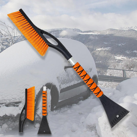 27'' Snow Brush and Ice Scrapers for Car Windshield, 2-in-1 Car Accessories Detachable Snow Ice Scraper and Brush with Foam Grip for Cars, Trucks, SUVs