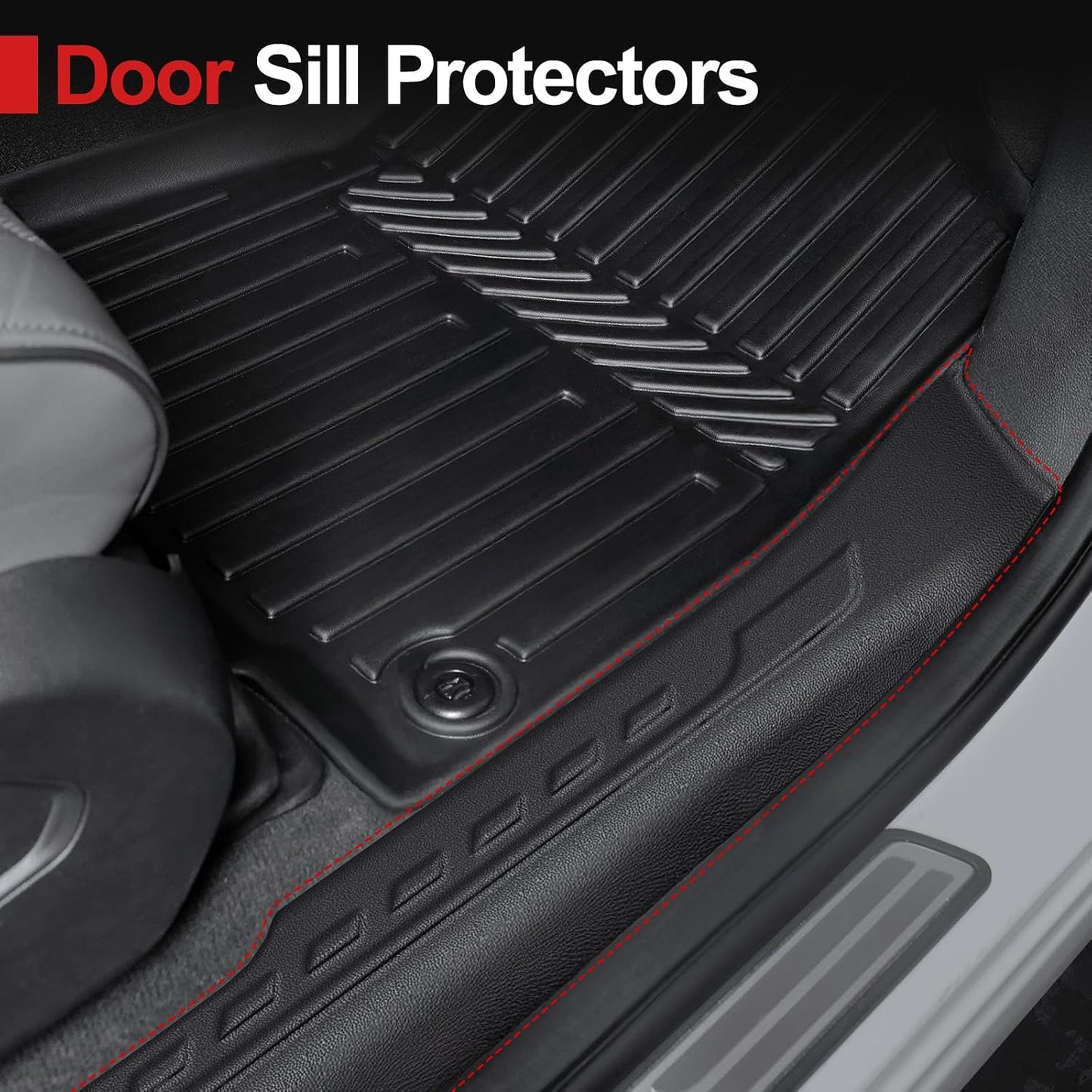 Floor Mats for 2022-2026 Acura MDX, All Weather TPE Cargo Mat with Seat Back Cover Door Sill Protectors for Acura MDX Accessories
