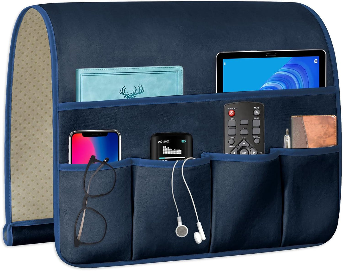 Remote Control Holder for Armchair Caddy, Remote Holder with 5 Pockets