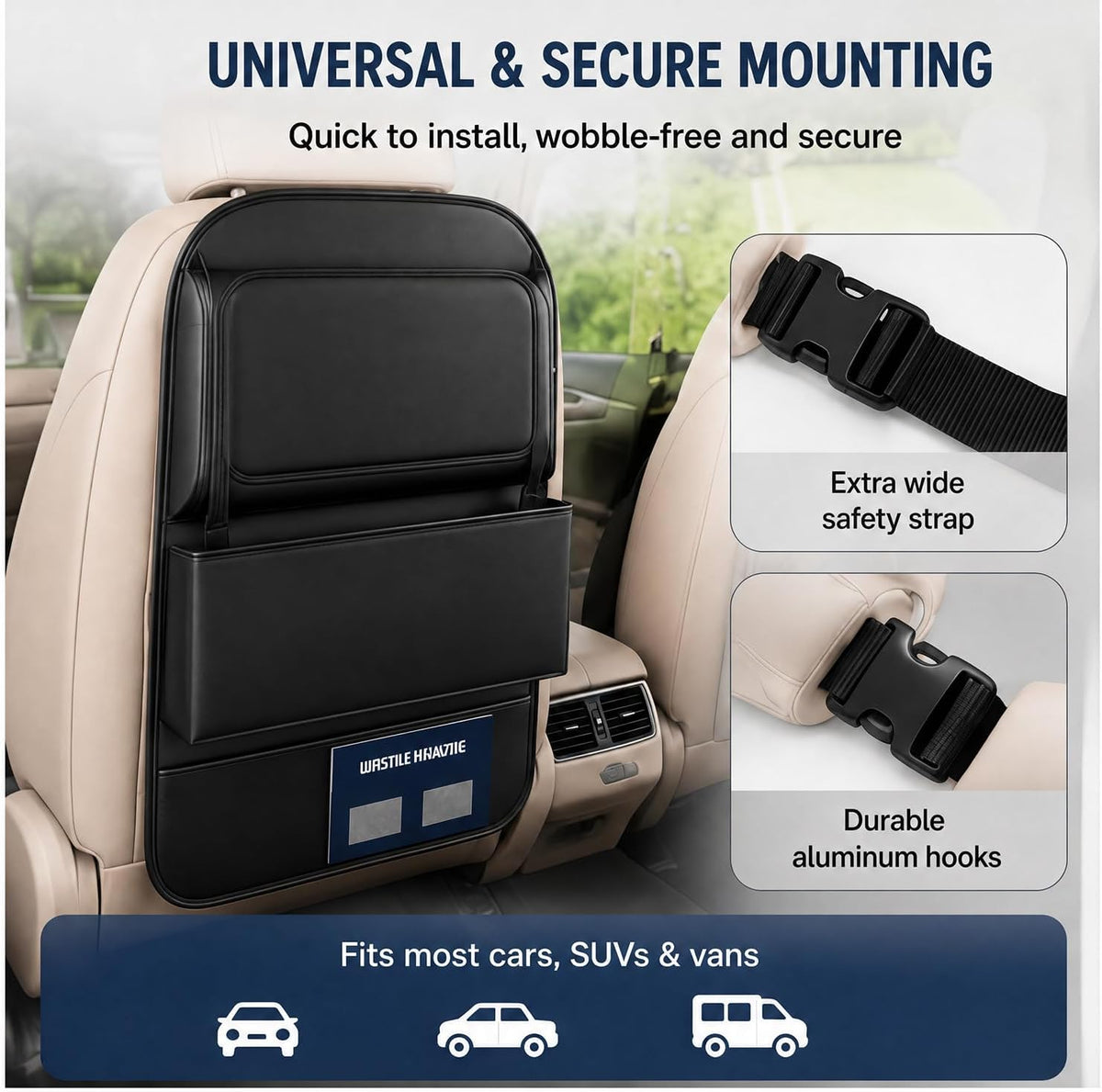 Car Backseat Organizer Foldable Tray with Tablet Holder