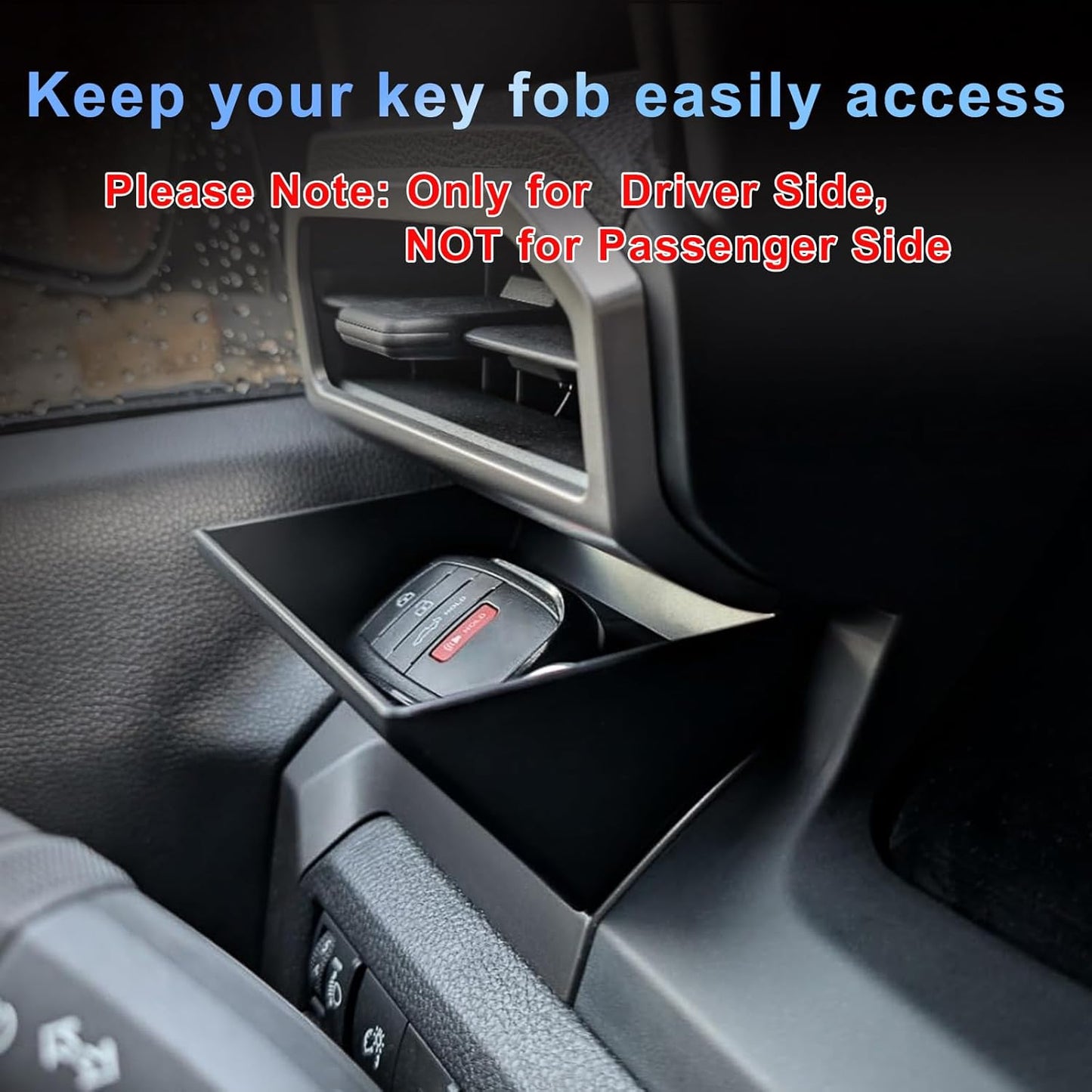 Driver's Air Vent Storage Tray Compatible with 2024 2025 2026 Toyota Tacoma and 2025 2026 Toyota 4Runner Accessories Driver's Side Extra Storage Organizer for Key Coin Card (Upgrade, No need for tape)