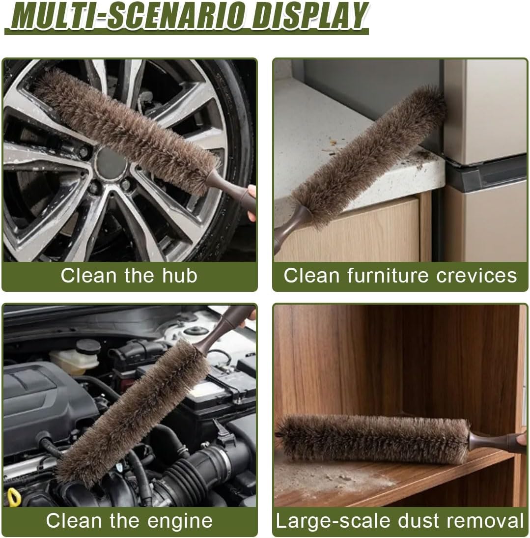 Car Engine Cleaning Brush, Soft Bristle Long Handle Car Parts Cleaning Brushes, Flexible Bendable Automotive Engine Bay Detailing Brush for SUV, ATV, Motorcycle(2PCS)