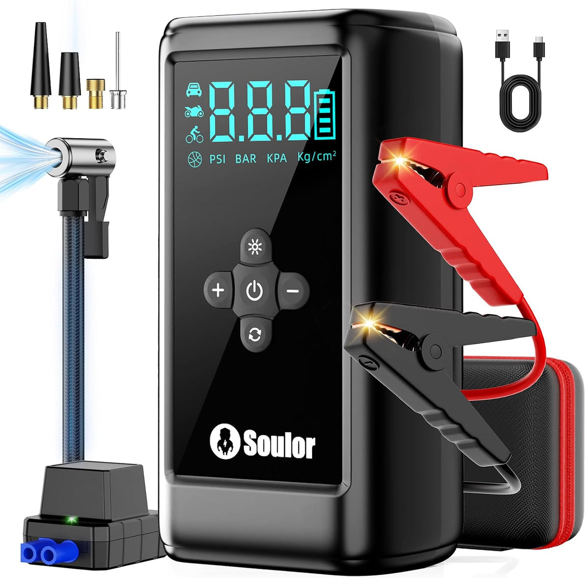 7000A Jump Starter with Air Compressor Car Jumper Starter Portable