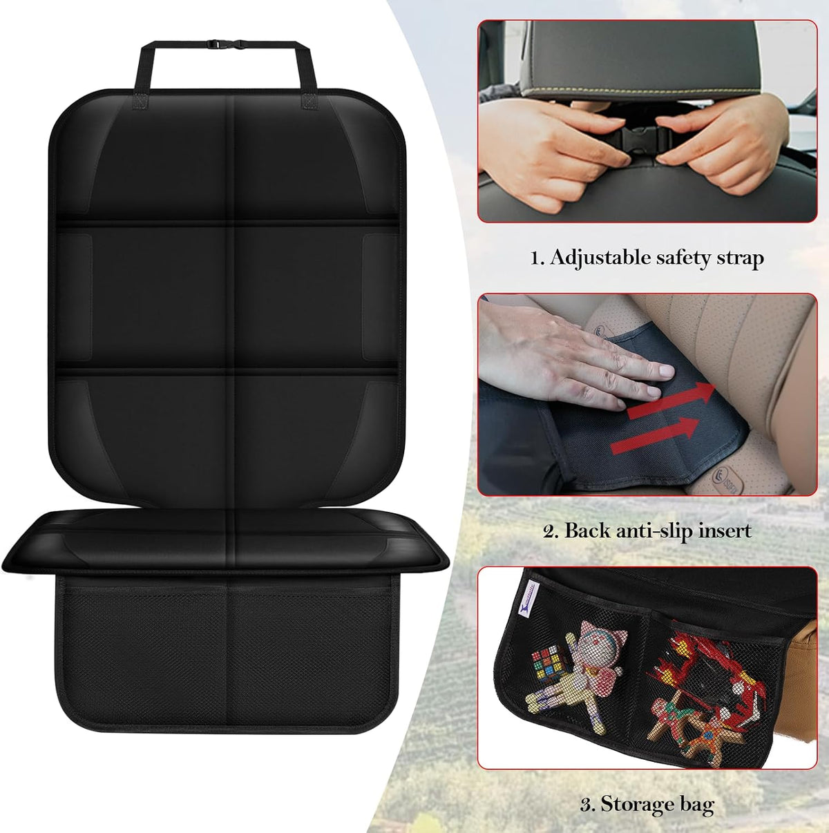 Meolsaek Car Seat Protector for Child Car Seat，Non-Slip Backing No Imprints