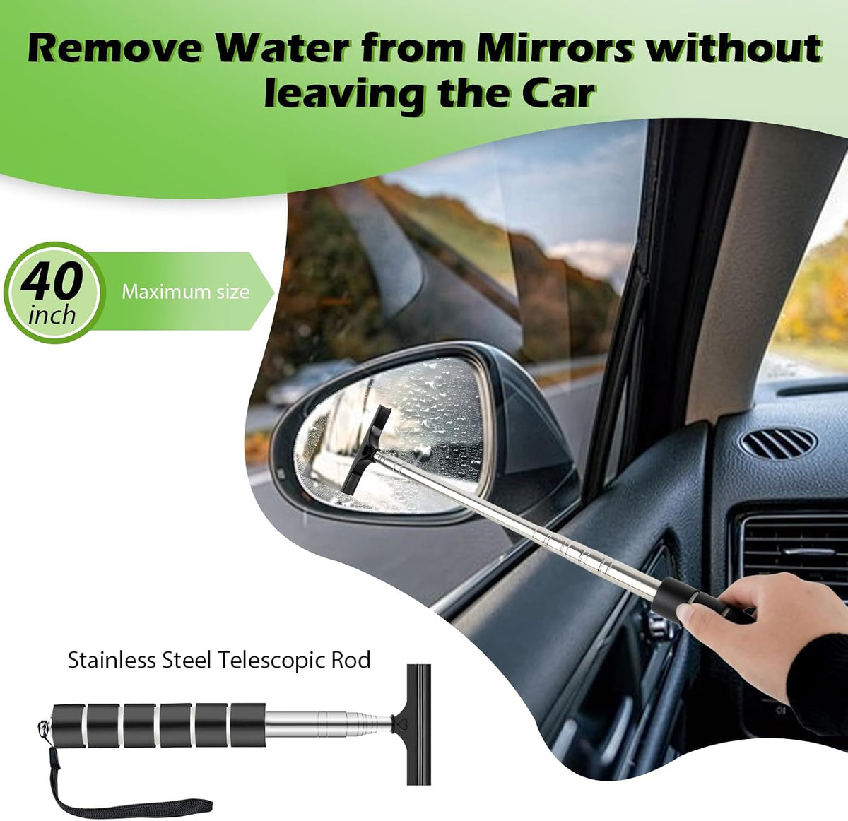 7PCS Car Windshield Cleaner Tool,19inch Inside Windshield Cleaning Tool