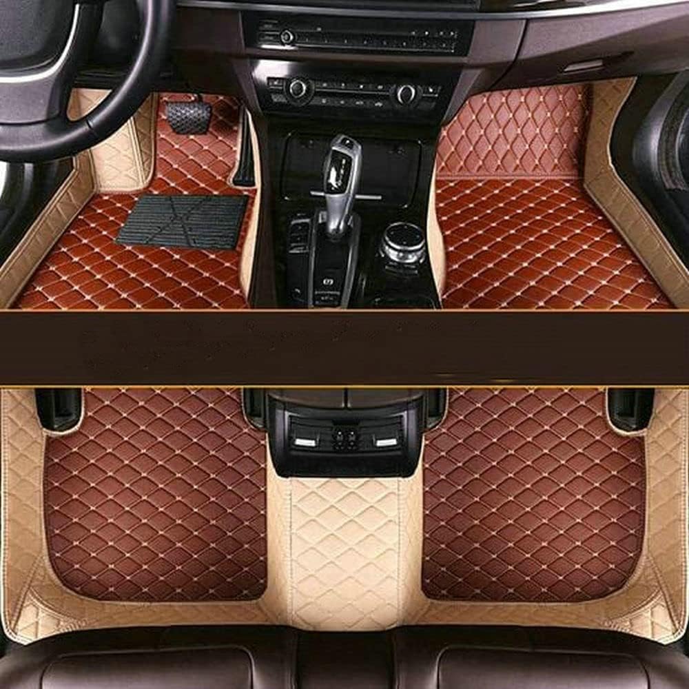 Custom Personalized Car Floor Mats (Beige and Brown)