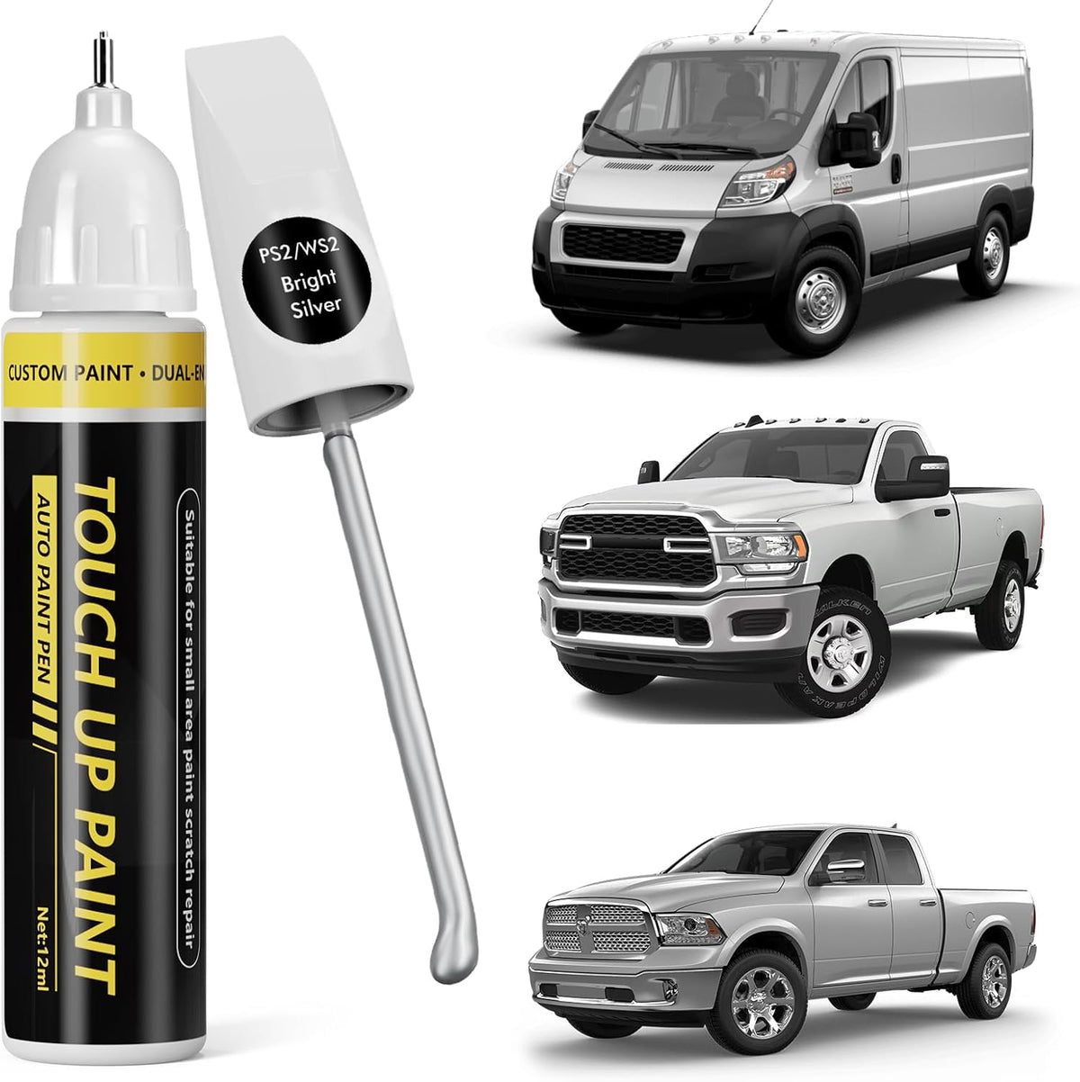 (Bright Silver (PS2/WS2) Car Touch Up Paint for Dodge Ram
