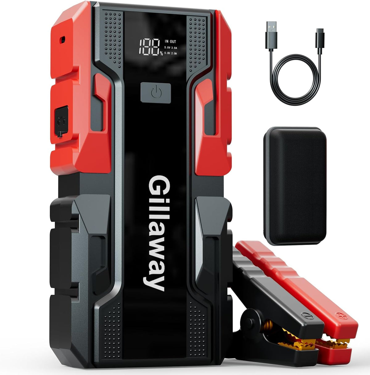 7-in-1 Jump Starter 8000A Car Jumper Starter Portable with 150PSI Portable Air Compressor, 12V Car Battery Charger, Tire Inflator, Flashlight