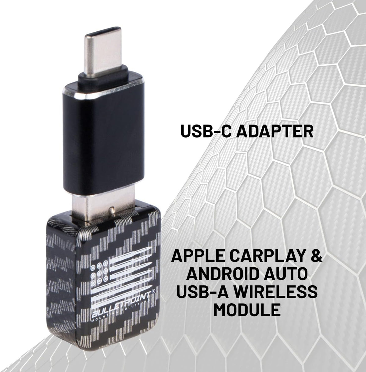 Bulletpoint Mounting Solutions Wireless CarPlay & Android Auto Adapter Dongle USB-A/USB-C