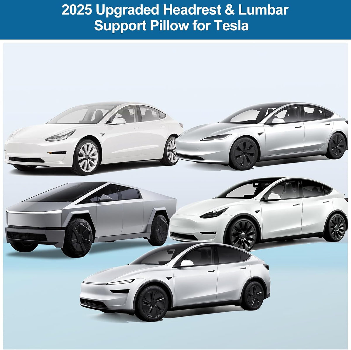 2025 Car Headrest & Lumbar Support Cushion Car Seat Cushion with Neck Pillow & Lumbar Support Kit Ergonomic Seat Headrest and Backseat Universal Fit Headrest Car Pillow for Driving Seat Office