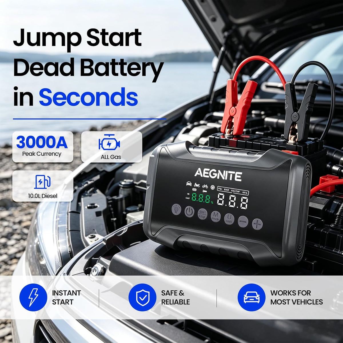 Jump Starter with Air Compressor 3000A 150PSI