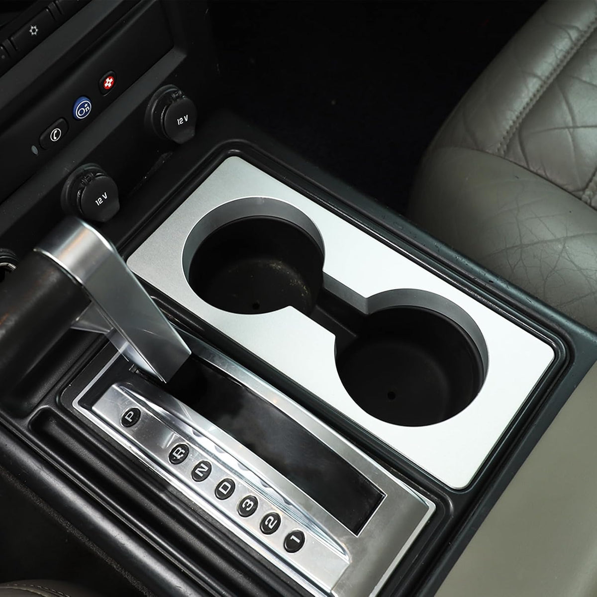 Car Cup Holder Expander Adapter Compatible with 2003-2007 Hummer H2,Center Console Large Cup Holder Expander (Silver)