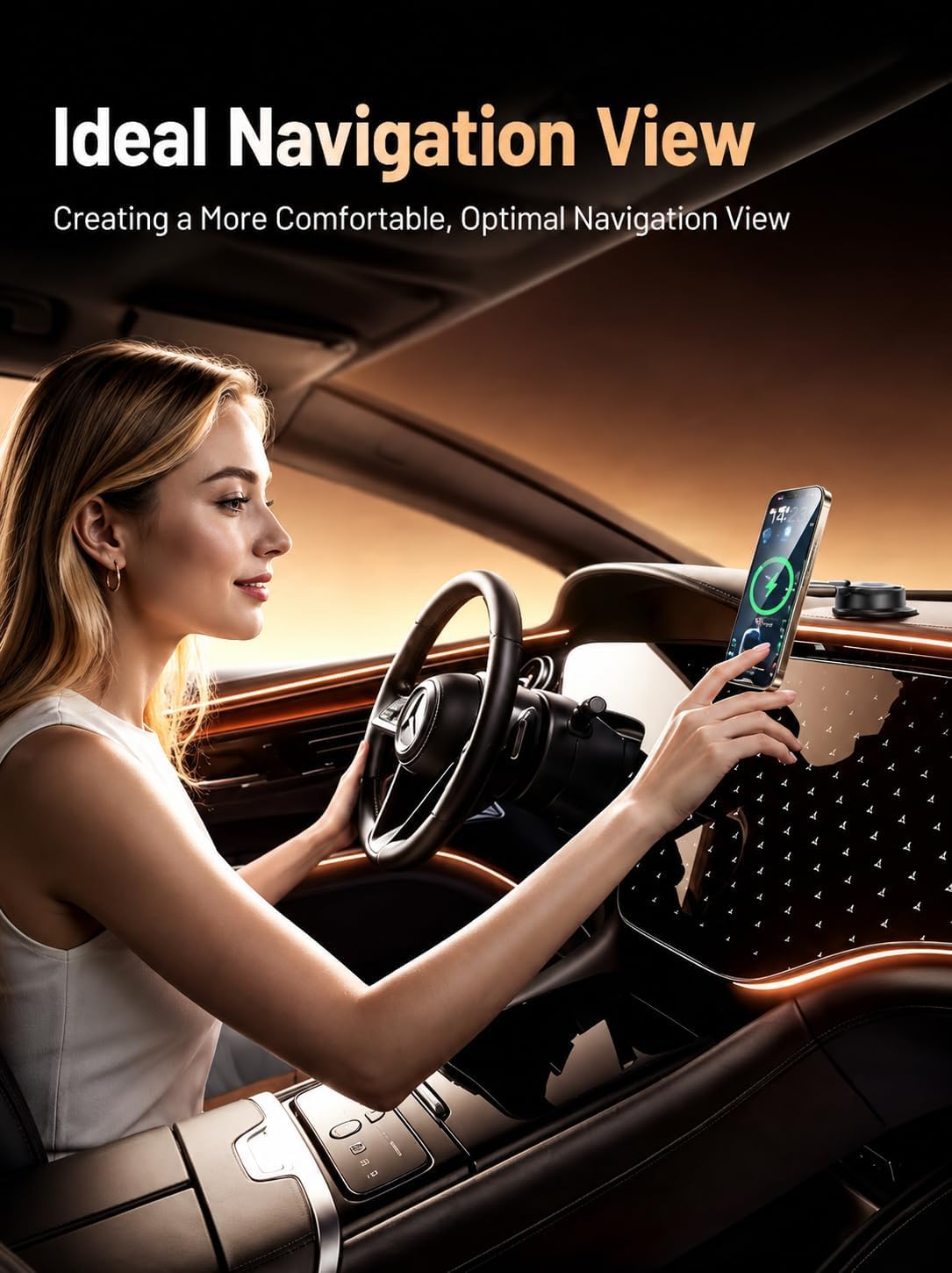25W Charger Car Phone Mount with LED Light & 45W Adapter
