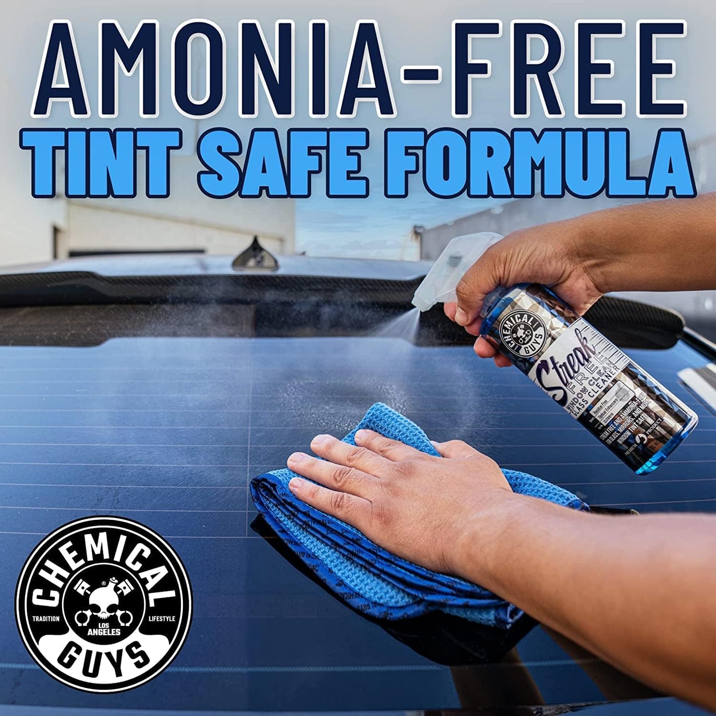 Chemical Guys Streak Free Window Cleaner – Ammonia-Free Glass Cleaner for Crystal Clear Clarity, Safe on Tint, Mirrors, Touchscreens, Windshields, and Chrome, 32 fl oz